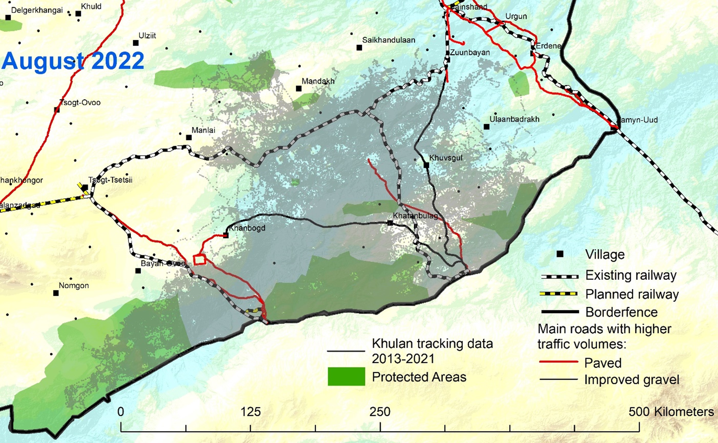 New railways in Khulan range in southern Gobi (Figure 1)